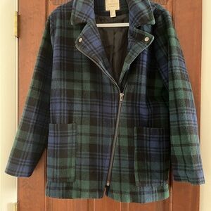 Forever 21 Tartan Jacket in Blue and Green